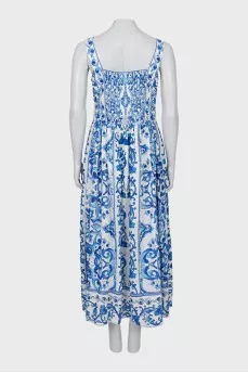 Printed sundress with raised seams