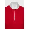 Red silk shift dress