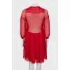 Red silk shift dress