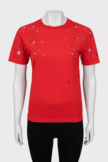 Red mesh T-shirt