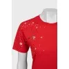 Red mesh T-shirt