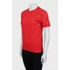 Red mesh T-shirt