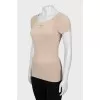 Ribbed T-shirt with perforations