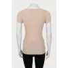 Ribbed T-shirt with perforations