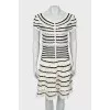 Ruffled cardigan and skirt suit