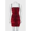 Animal print dress with draping