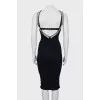 Draped dress decorated with crystals