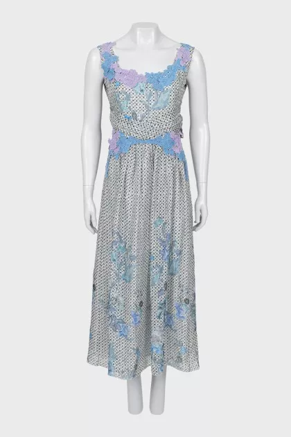 Silk maxi dress with straps