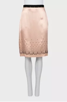 Beige skirt with silver decor