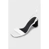 Black and White Tie Sandals
