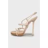 Leather sandals with thin straps