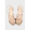 Leather sandals with thin straps