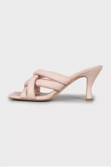 Beige leather sandals