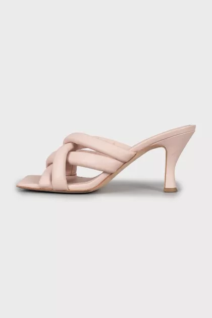 Beige leather sandals