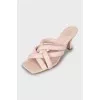 Beige leather sandals
