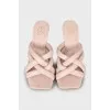 Beige leather sandals