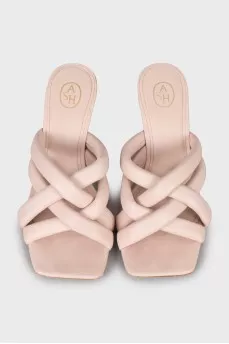 Beige leather sandals