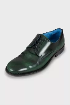Men's leather shoes green