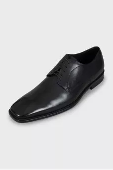 Men's leather square toe shoes