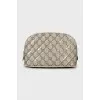 Cosmetic bag in branded print