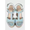 Suede sandals with silver hardware