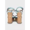 Suede sandals with silver hardware