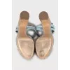 Suede sandals with silver hardware