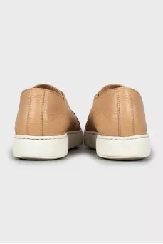 Brown leather sneakers