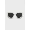 White sunglasses with logo on arms