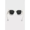 White sunglasses with logo on arms