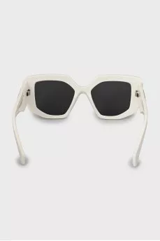 White sunglasses with logo on arms