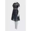 Fitted dress with mesh insert