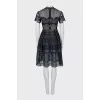 Fitted dress with mesh insert