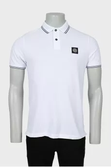 Men's white polo shirt
