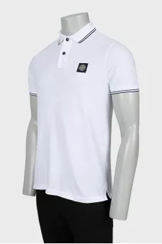Men's white polo shirt