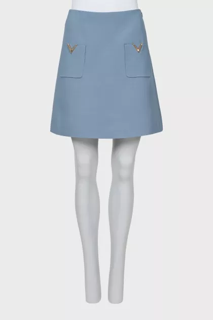 A-line skirt with patch pockets