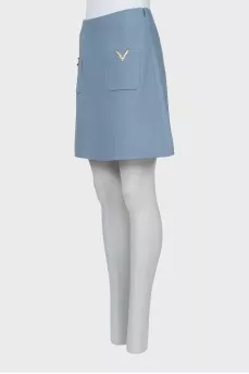A-line skirt with patch pockets