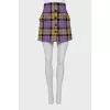 Checkered wool skirt