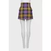 Checkered wool skirt
