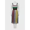 Knitted sundress of combined color