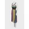Knitted sundress of combined color