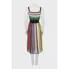 Knitted sundress of combined color
