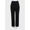 High-waisted wool trousers