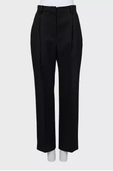 High-waisted wool trousers