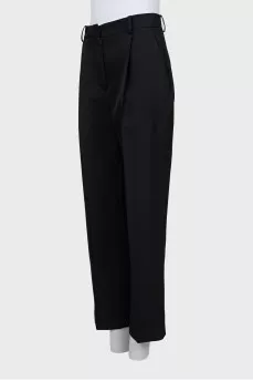 High-waisted wool trousers