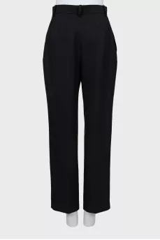 High-waisted wool trousers
