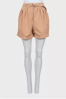 Beige denim shorts