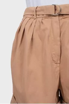 Beige denim shorts
