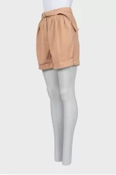 Beige denim shorts