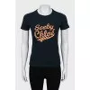 Navy blue print t-shirt